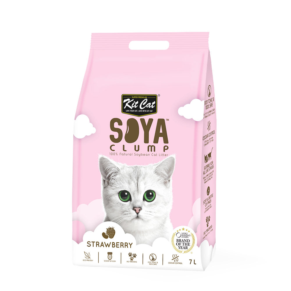 Kit Cat SoyaClump Soybean Strawberry  Cat Litter -7L