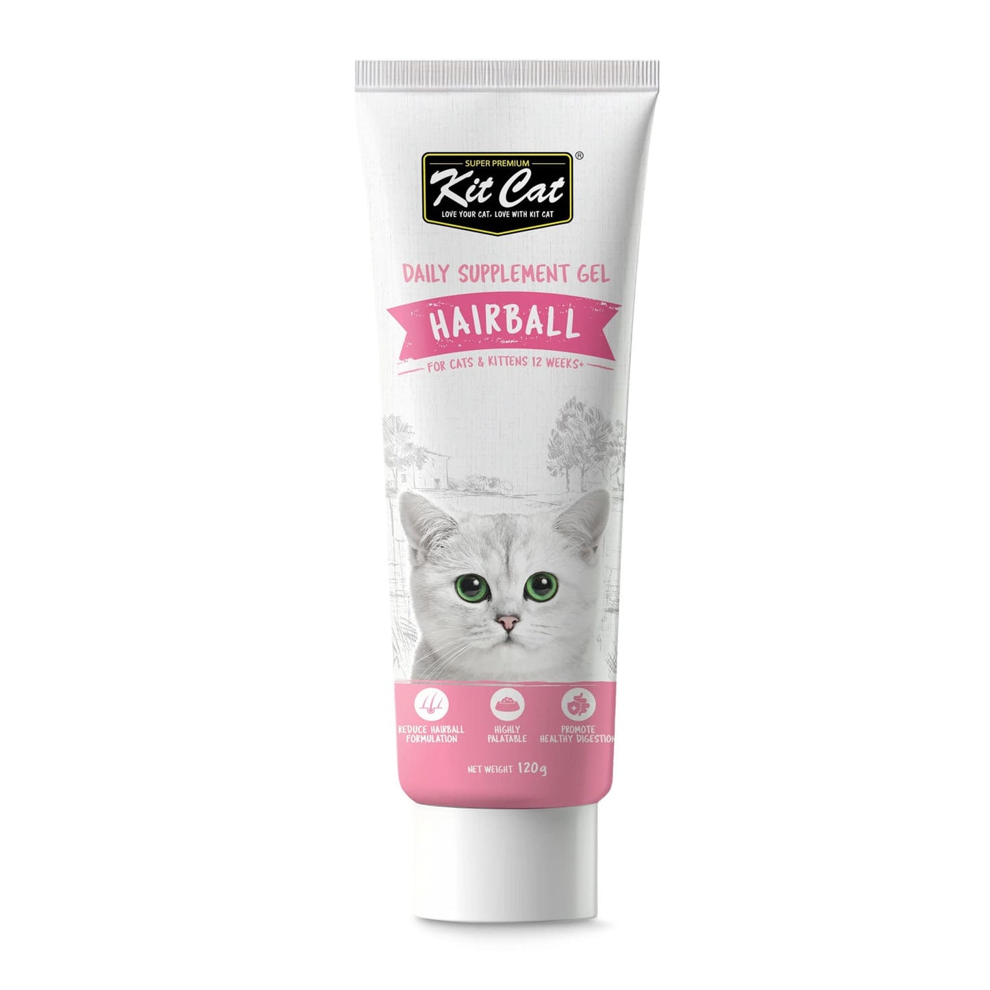 Kit Cat Daily Supplement Gel For Cats & Kittens – Hairball (120g)
