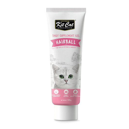 Kit Cat Daily Supplement Gel For Cats & Kittens – Hairball (120g)