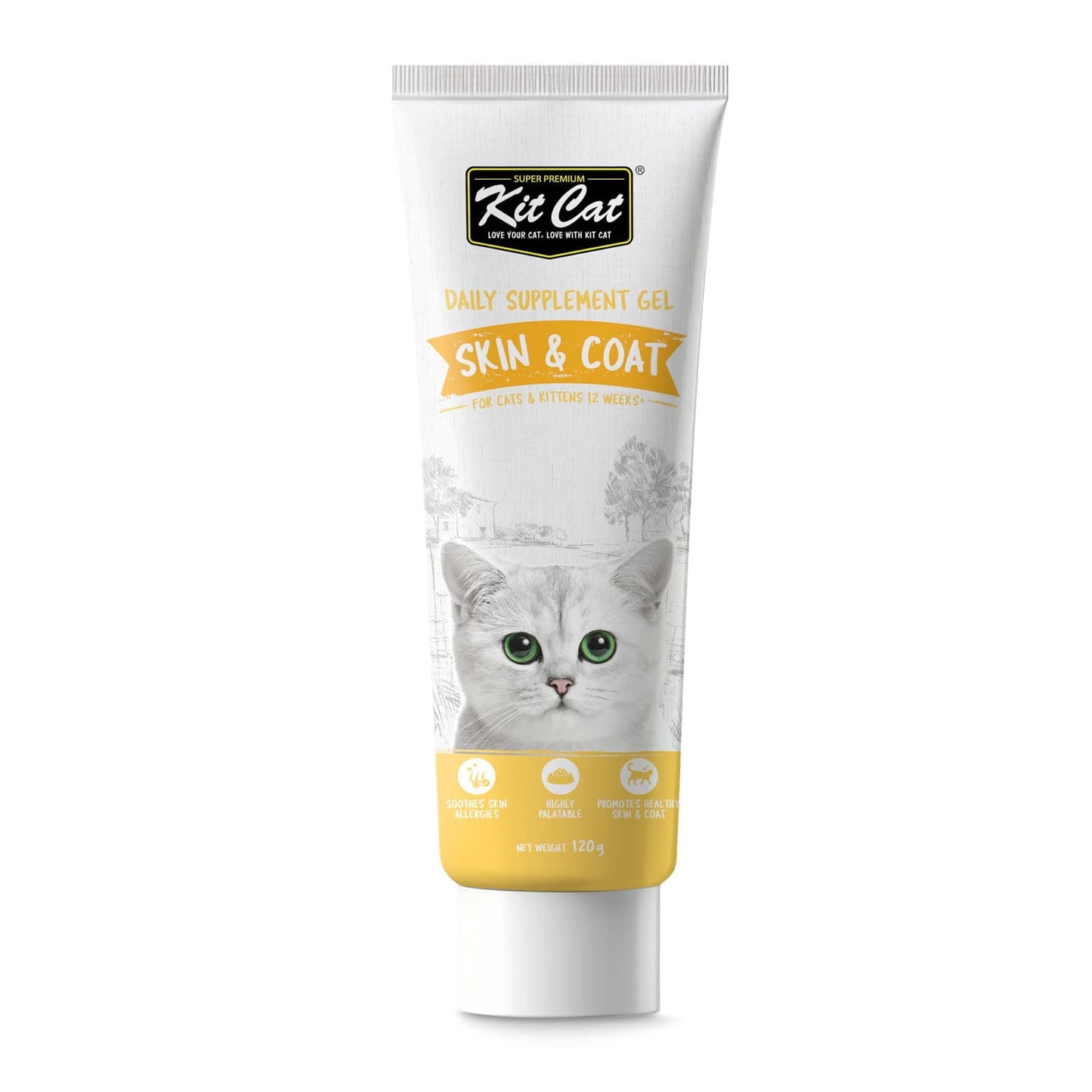 Kit Cat Daily Supplement Gel For Cats & Kittens – Skin & Coat (120g)