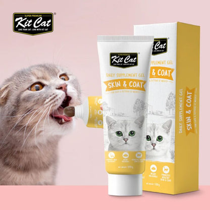 Kit Cat Daily Supplement Gel For Cats & Kittens – Skin & Coat (120g)