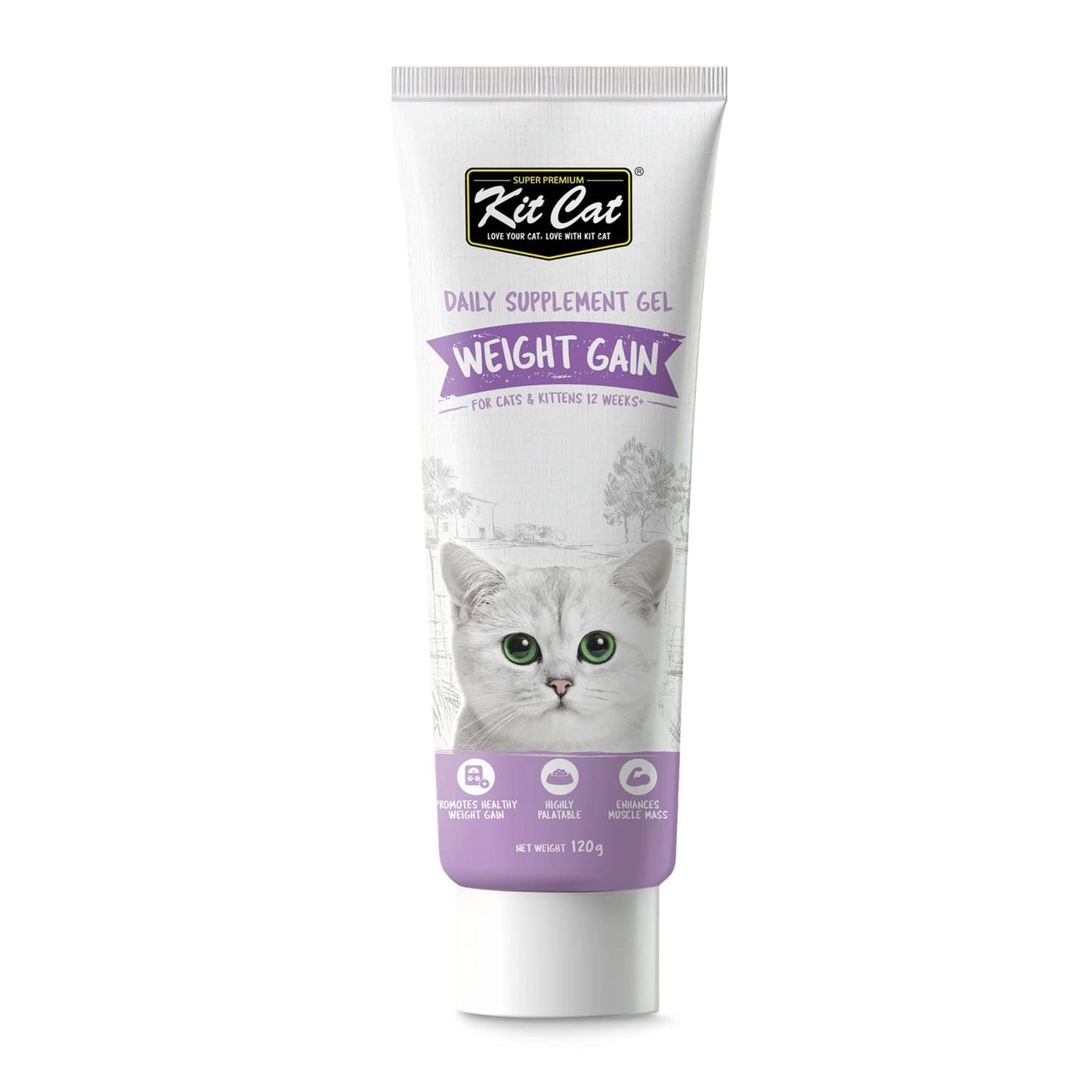 Kit Cat Daily Supplement Gel For Cats & Kittens – Weight Gain (120g)