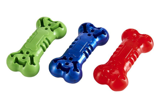 Miss Bear Colorful TPR Bone Shaped Dog Chew Toy for M/L Dogs