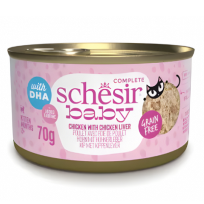Schesir Canned Baby Kitten Wholefood- Chicken with Chicken Liver -70g