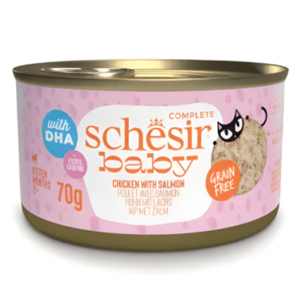 Schesir Canned Baby Kitten Wholefood- Chicken with Salmon-70g