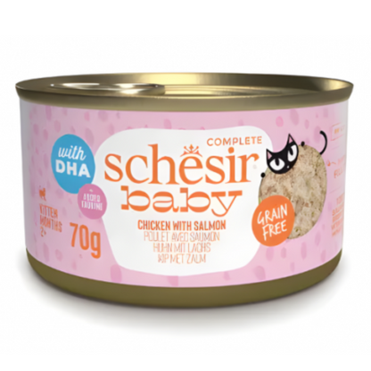 Schesir Canned Baby Kitten Wholefood- Chicken with Salmon-70g