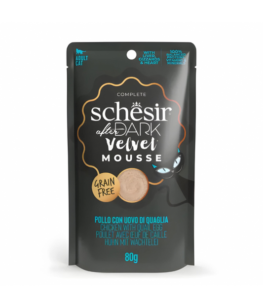 Schesir After Dark Velvet Mousse For Cat - Chicken With Quile Egg 80g