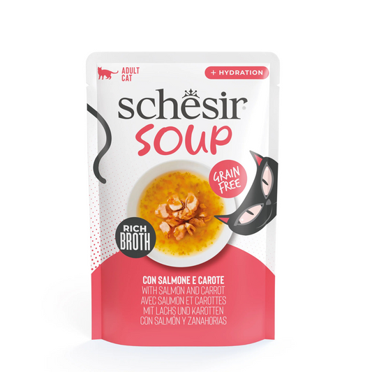 Schesir Cat Wet Food In Soup with Salmon And Carrots - 40g