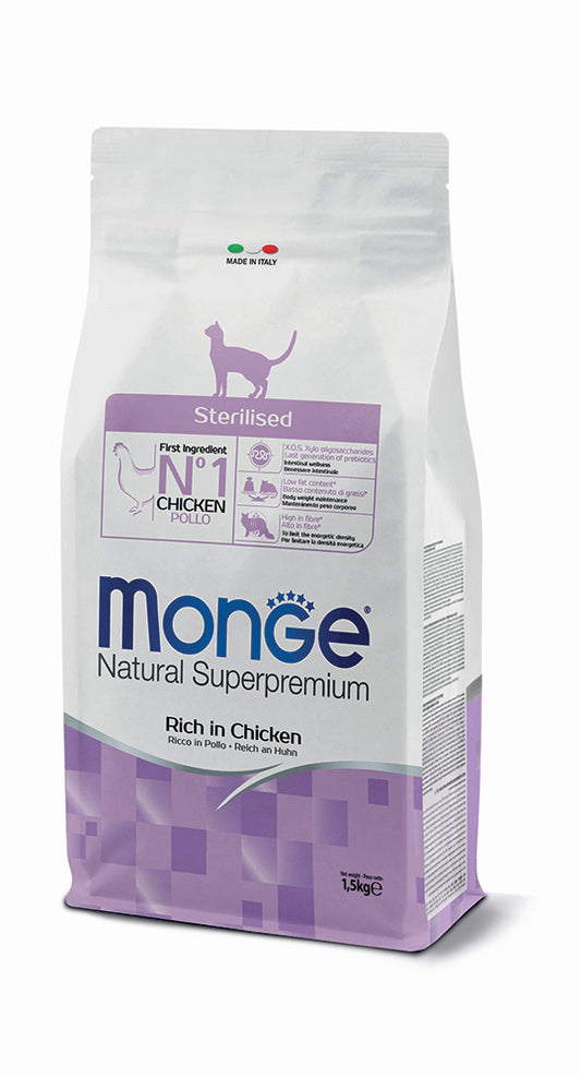 Monge Sterilized Rich in Chicken Dry Cat Food - 1.5Kg