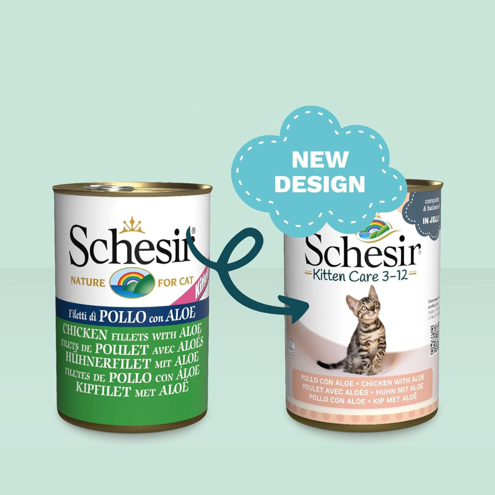 Schesir Kitten Care- Can In Jelly (3-12Months) Chicken with Aloe Wet Cat Food - 140g