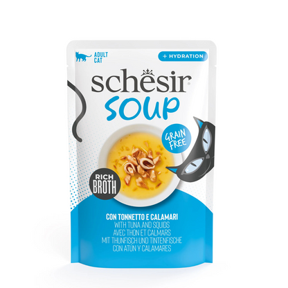 Schesir Cat Wet Food In Soup - Tuna with Squid - 40g