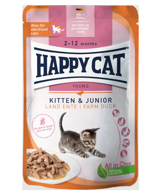Happy Cat Mis Culinary Kitten & Junior Farm Duck 85G