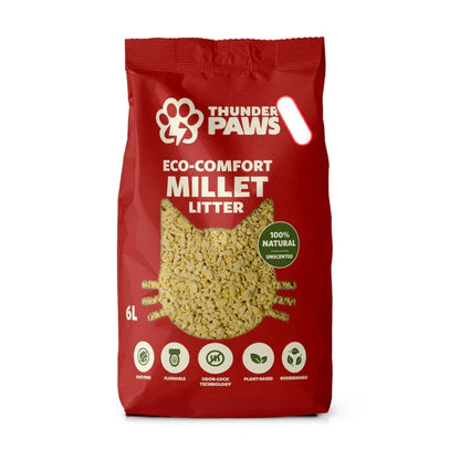 Thunder Paws Eco-Comfort Millet Cat Litter-6Litter/2.5KG