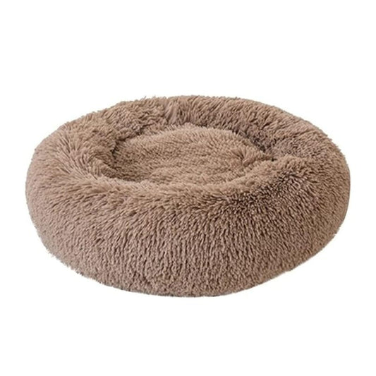 Coco Kindi Soft Plush Round Bed-Khaki 70cm