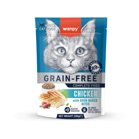 Wanpy Grain Free Complete Food for Adult Cat - Chicken Recipe (500g)