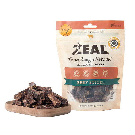 Zeal Free Range Naturals Beef Sticks Dog Treats-125g