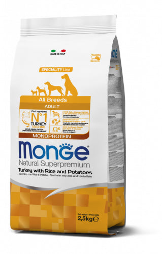 Monge All Breed Adult Turkey with Rice and Potatoes 2.5kg