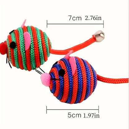 3pcs Striped Mouse Cat Toy