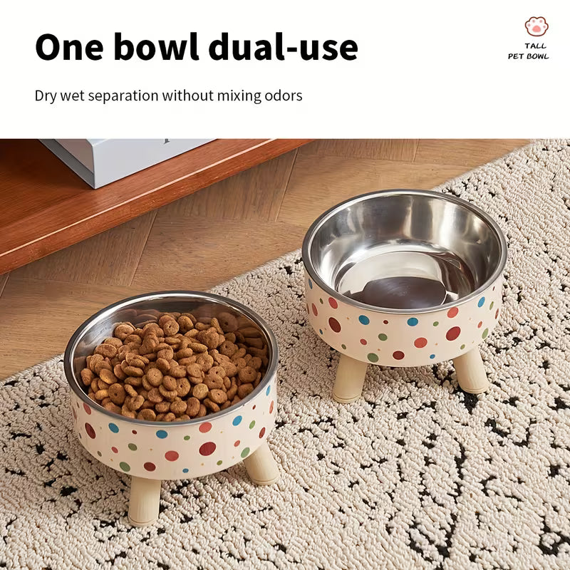 Steel Dog Bowl - Large Capacity, Non-Slip, Neck-Friendly