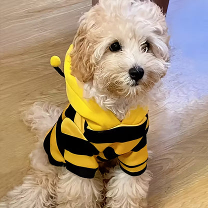 1pc Cute Bee Costume Hooded Sweater for Small & Medium Cats & Dogs