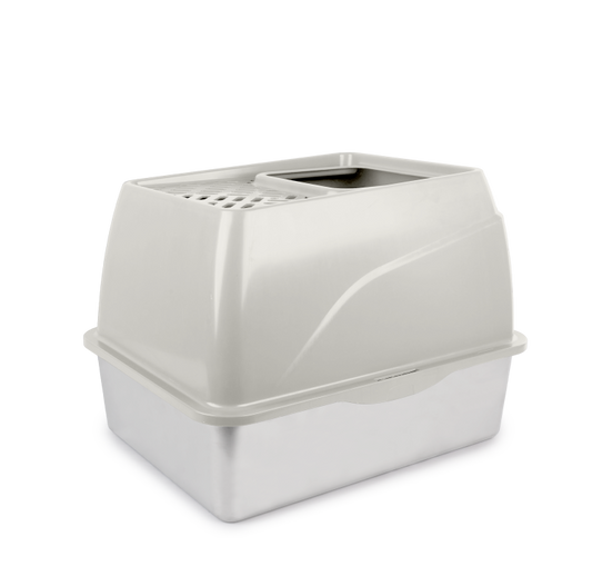 Go Fresh Stainless Steel No Mess Cat Litter Box- Sand