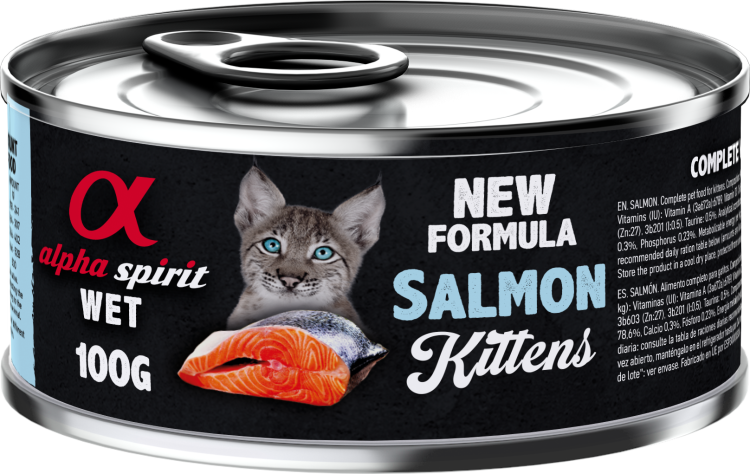 Alpha Spirit Canned Wet Food For Kittens With Salmon - 100g