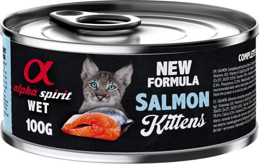 Alpha Spirit Canned Wet Food For Kittens With Salmon - 100g