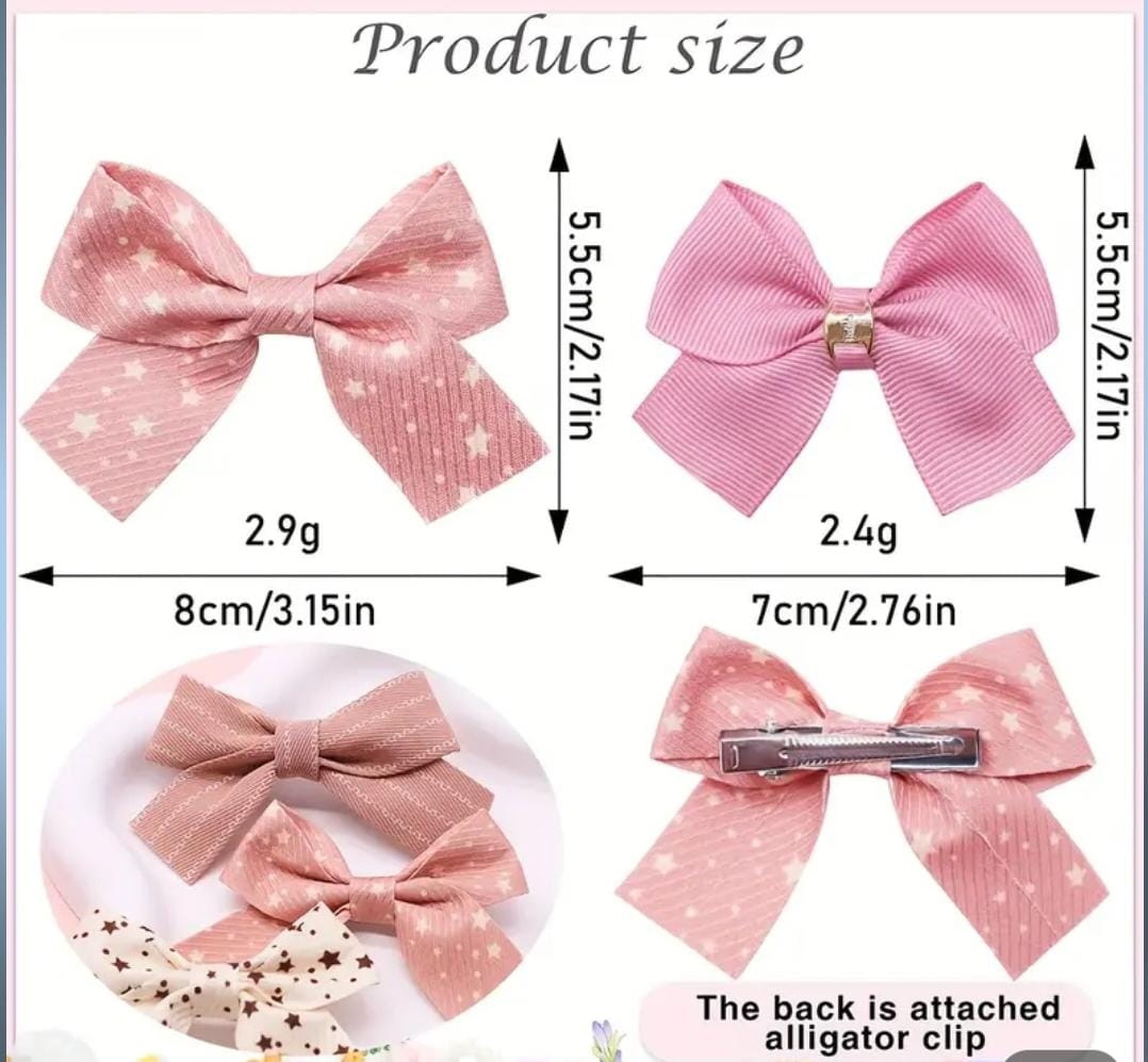 Pink Style Dog Bows with Metal Clips Cute Small Puppy Hair Clips