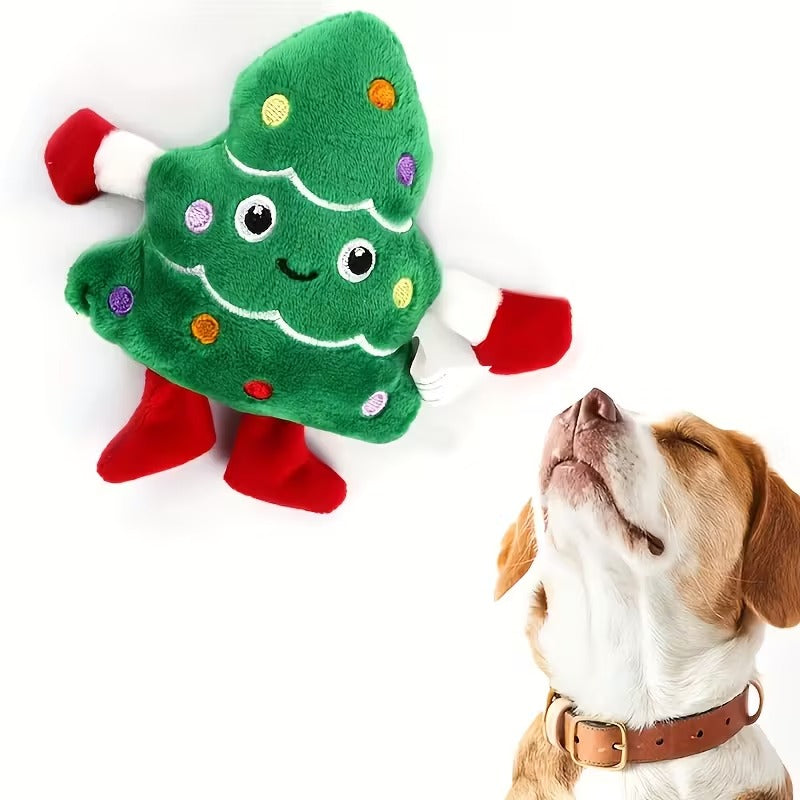 1pc Christmas Tree Plush Dog Toy