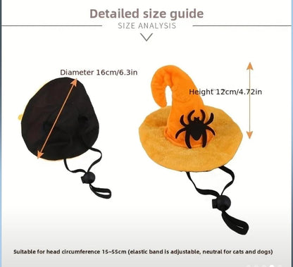 One Pet Spider Hat + Spider Pumpkin Scarf, Halloween Pet Costume Se