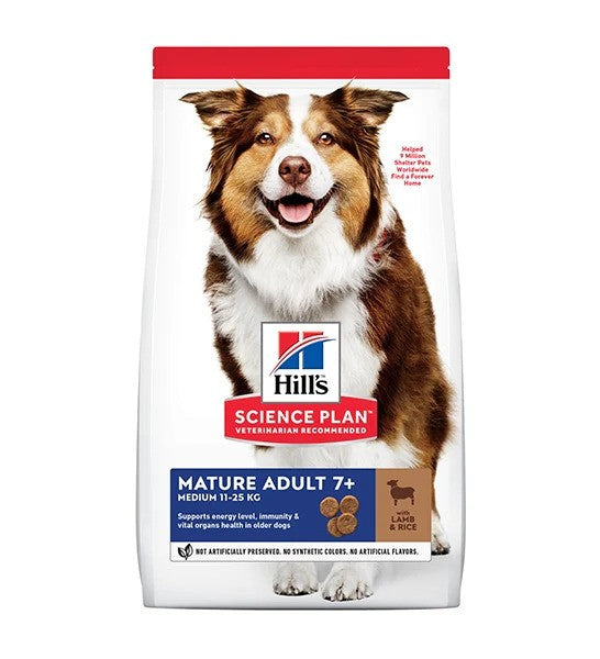 Hills Science Plan Medium Mature Adult 7+ Dry Dog Food With Lamb & Rice - 2.5Kg