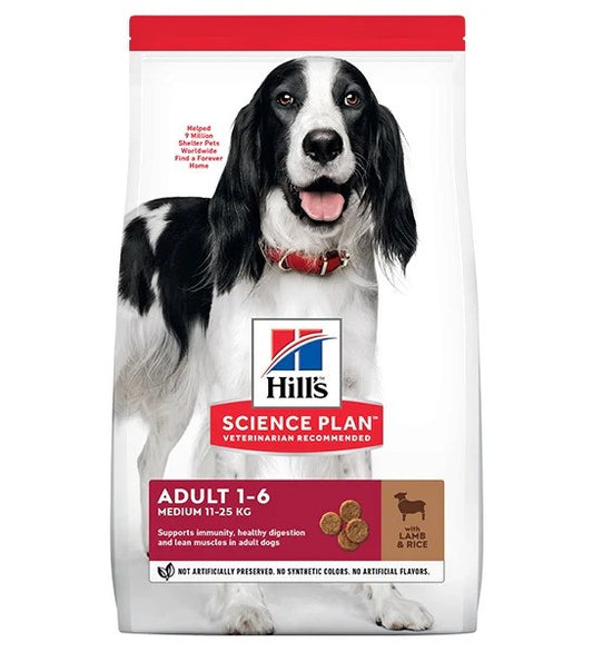 Hills  Science Plan Medium Adult Dry Dog Food  With Lamb & Rice - 2.5Kg