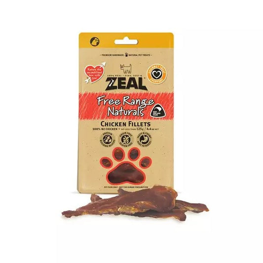 Zeal Free Range Naturals Chicken Fillets Dog Treats -125G