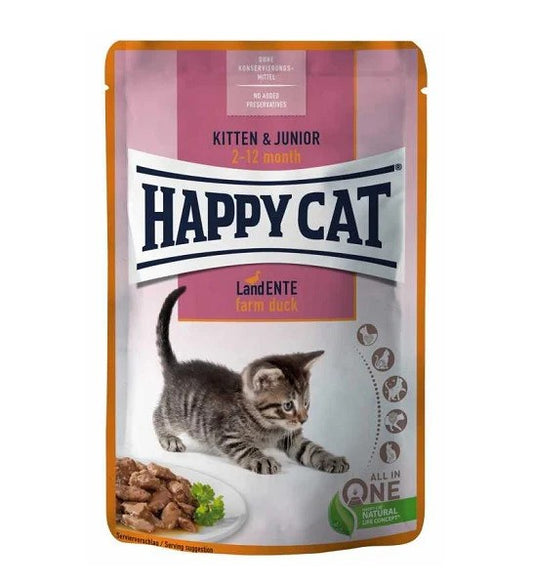 Happy Cat MIS Kitten & Junior Farm Duck-85g