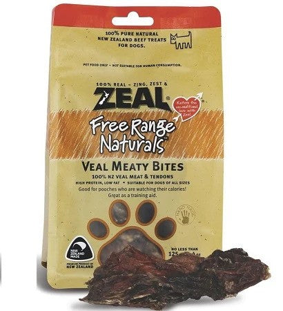 Zeal Free Range Naturals  Veal Meaty Bites Dog Treats -125 G