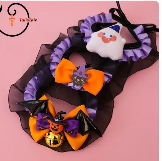 Halloween Pet Collar with Detachable Bib