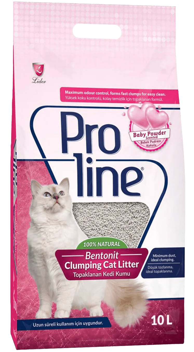 Proline Bentonite Cat Litter 10L Baby Powder