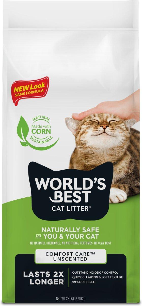 World Best Comfort Care Clumping Cat Litter Unscented 28lb-12.70Kg