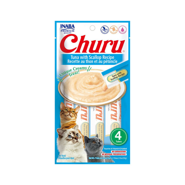Inaba-Churu Tuna with Scallop Recipe Cat Treats- (4x14g)