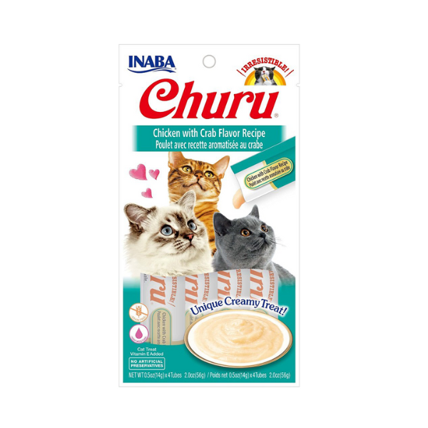 Inaba-Churu Chicken With Crab Flavor Recipe Cat Treats- (4x14g)