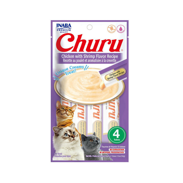 Inaba-Churu Chicken with Shrimp Flavor Recipe Cat Treats- (4x14g)