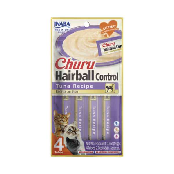 Inaba-Churu Hairball Control Tuna Recipe Cat Treats- (4x14g)