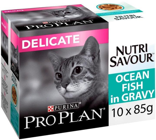 Proplan Delicate Wet Cat Food With OceanFish in Gravy-10x85G
