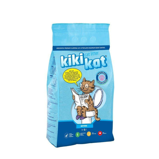 KiKi Kat White Bentonite Clumping Cat Litter-Natural 5L (4.35kg)