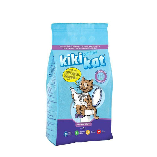 KiKi Kat White Bentonite Clumping Cat Litter-Levender 5L (4.35kg)