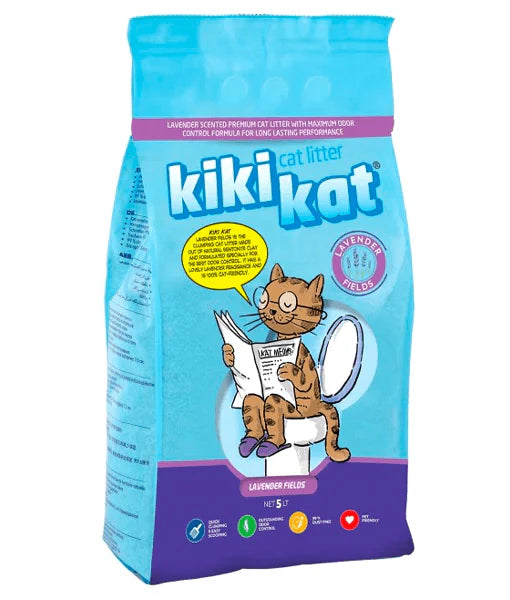 Kiki Kat White Bentonite Clumping Cat Litter-Lavender Fields-10L