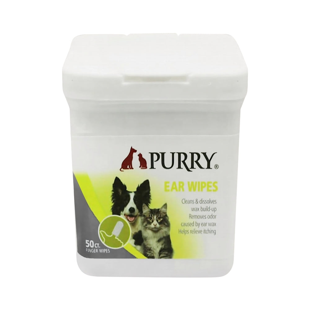 Purry Ear Finger Wipes For Dog And Cat -50 Pcs