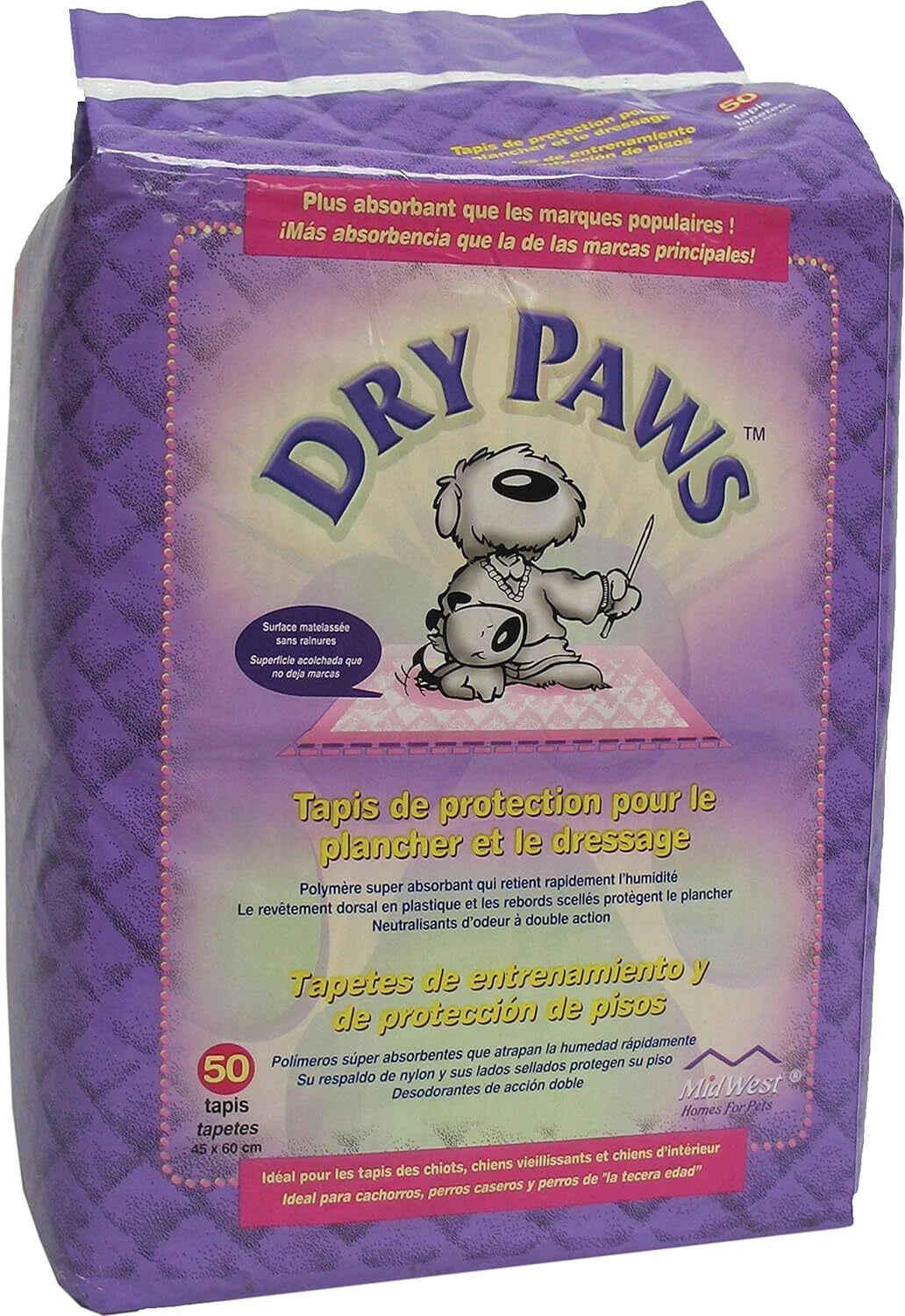 MW Dry Paws SM Pads 50/Bags