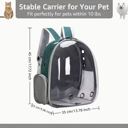 Cozy Paw Transpaent Pet Back Pack-35*23*45cm(Green)