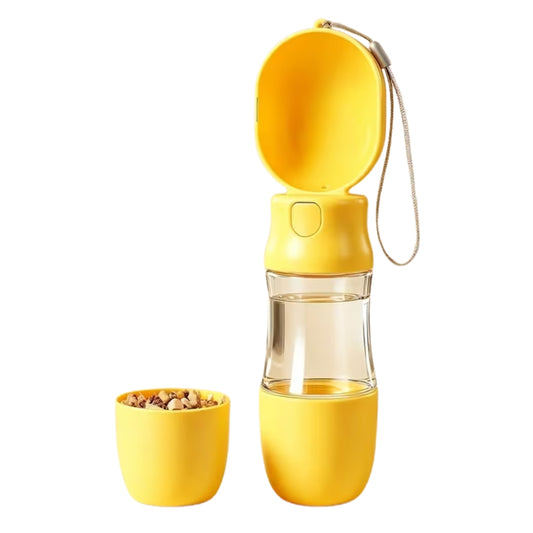 Cozy Paws 2-in-1 Portable Pet Water&amp Food Cup-350ml Yellow